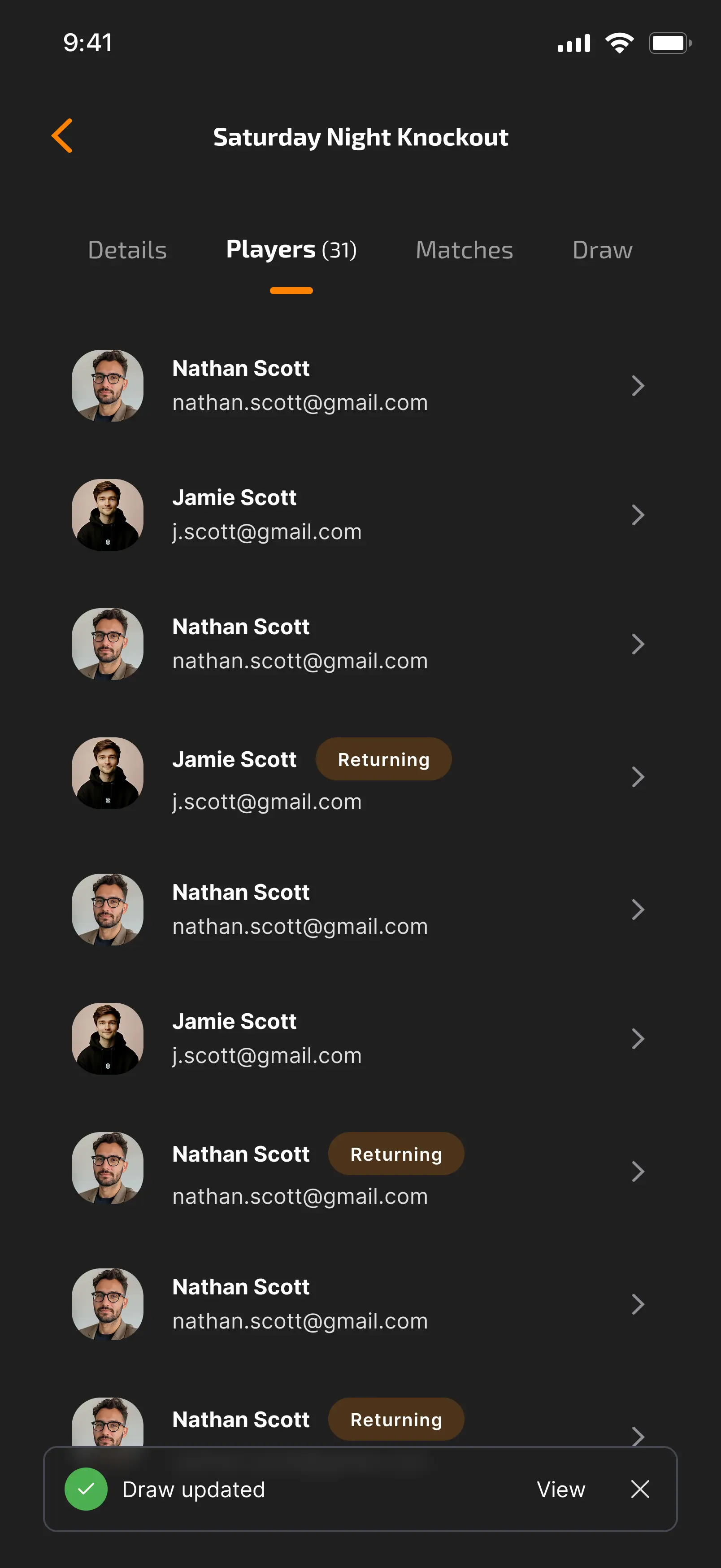 Draw recalculated confirmation toast screen